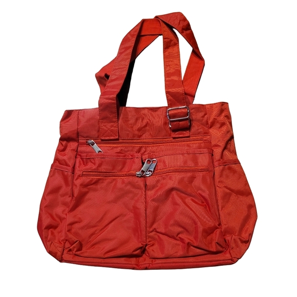 Red Tote Bag with Zipper Pockets - Picture 1 of 7